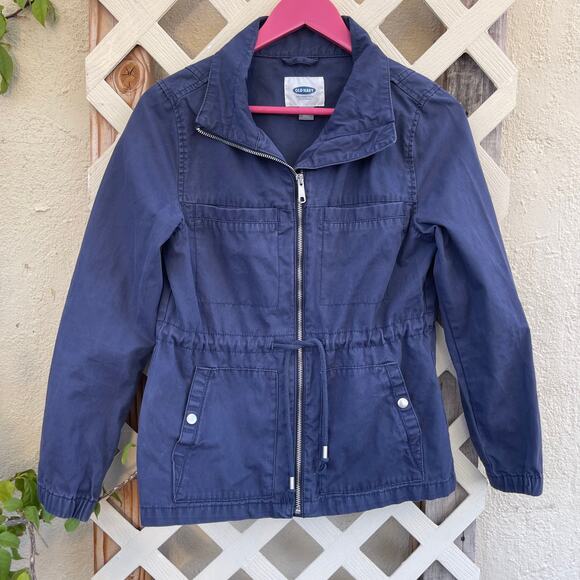 Old Navy Blue Zip Up Windbreaker Field Jacket Women's Extra Small - Picture 13 of 13